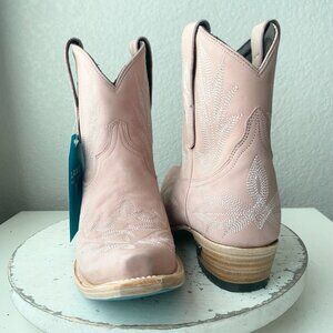 Lane LEXINGTON Womens Cowboy Bootie 8 Pink Western Cowgirl Short Ankle Boots